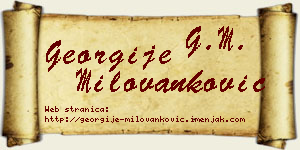 Georgije Milovanković vizit kartica